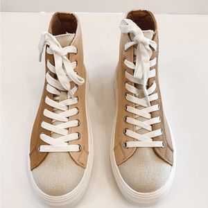 MATISSE COCONUTS SHEA HIGH-TOP SNEAKER - NATURAL MULTI-COLOR. Size 8 NEVER WORN